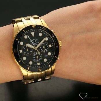 Zegarek męski Fossil FB-01 na złotej bransolecie z czarną tarczą FS5836 ⌚ (5).jpg