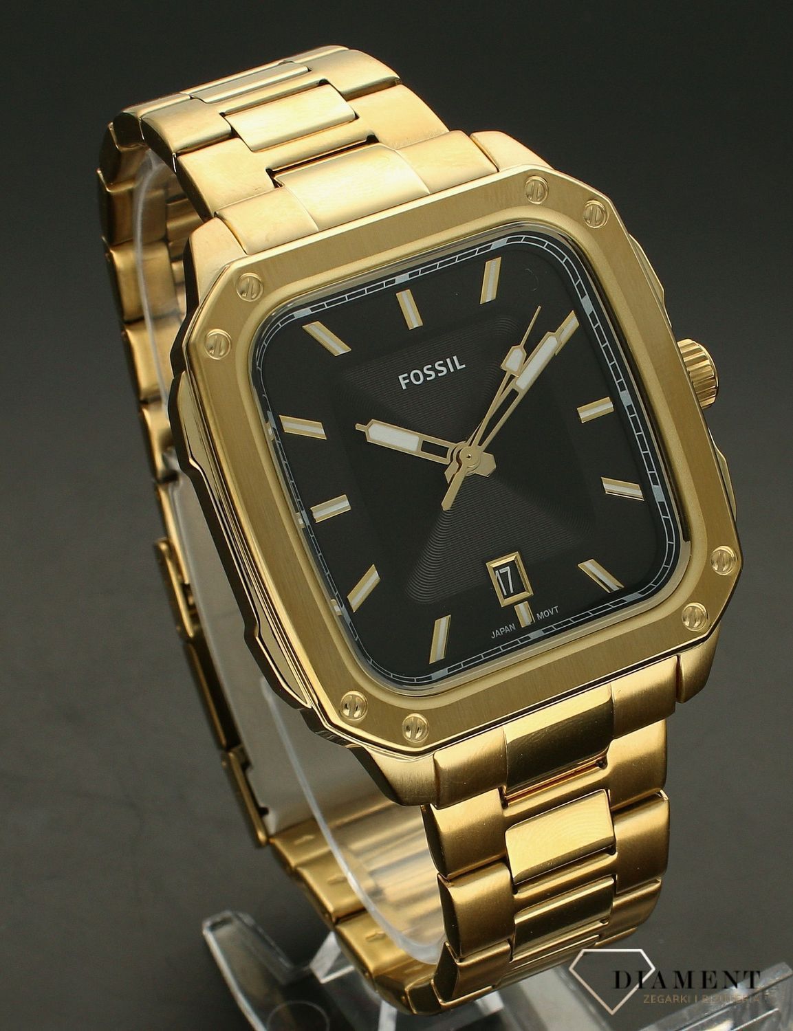 Zegarek męski Fossil INSCRIPTION FS5932. Zegarek męski na bransolecie. Zegarek męski Fossil z kwadratową kopertą. Zegarek męski na bransolecie z wodoszczelnością 5 BAR. Zegarek Fossil z czarną tarczą idealny na prezent..jpg