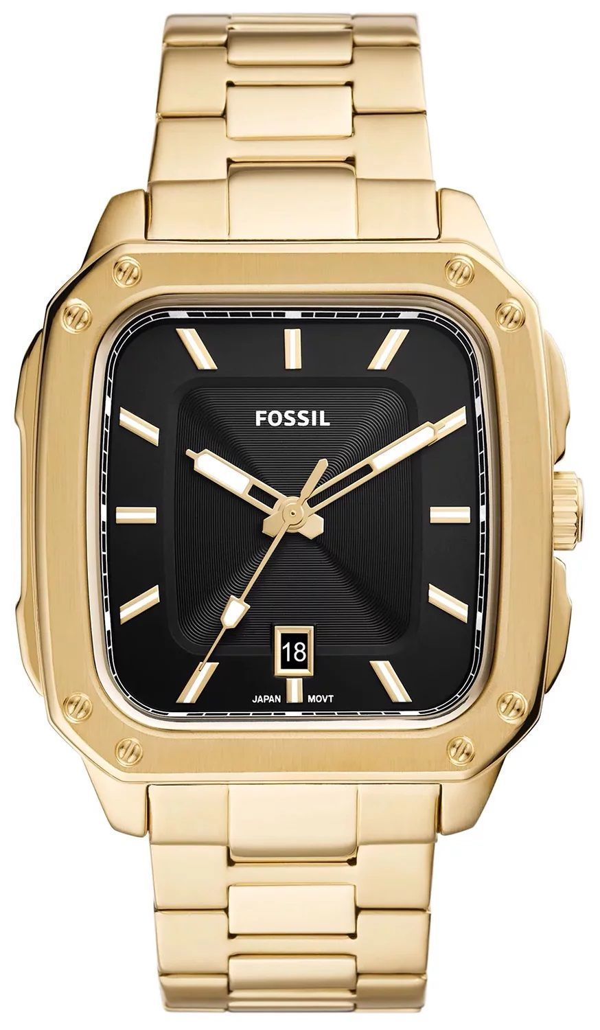 Zegarek męski Fossil INSCRIPTION FS5932. Zegarek męski na bransolecie. Zegarek męski Fossil z kwadratową kopertą. Zegarek męski na bransolecie z wodoszczelnością 5 BAR. Zegarek Fossil z czarną tarczą idealny na prezent..jpg