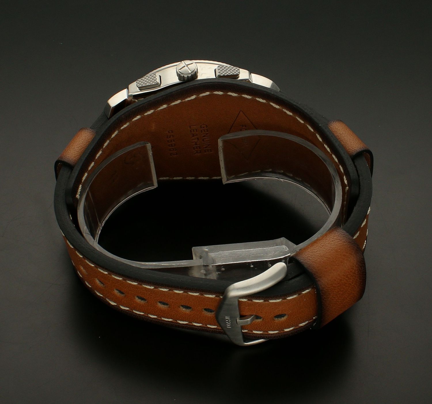 modny zegarek męski z zieloną tarcza Fossil FS5962.webp