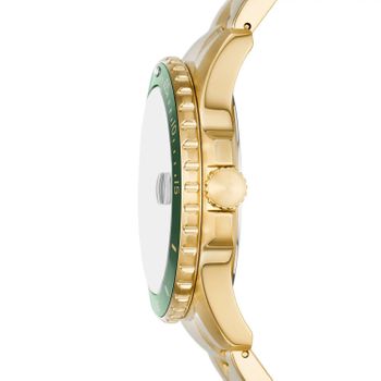 Zegarek męski Fossil BLUE Gold Stainless Steel 42mm FS6030. Męski zegarek na złotej bransolecie. Zegarek męski złoty. Złoty zegarek męski Fossil. Męski zegarek Fossil z zieloną tarczą. Zegarek w złotym kolorze Fossil na prezent (1).jpg