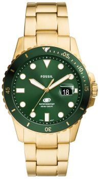 Zegarek męski Fossil BLUE Gold Stainless Steel 42mm FS6030. Męski zegarek na złotej bransolecie. Zegarek męski złoty. Złoty zegarek męski Fossil. Męski zegarek Fossil z zieloną tarczą. Zegarek w złotym kolorze Fossil na prezent (2).jpg