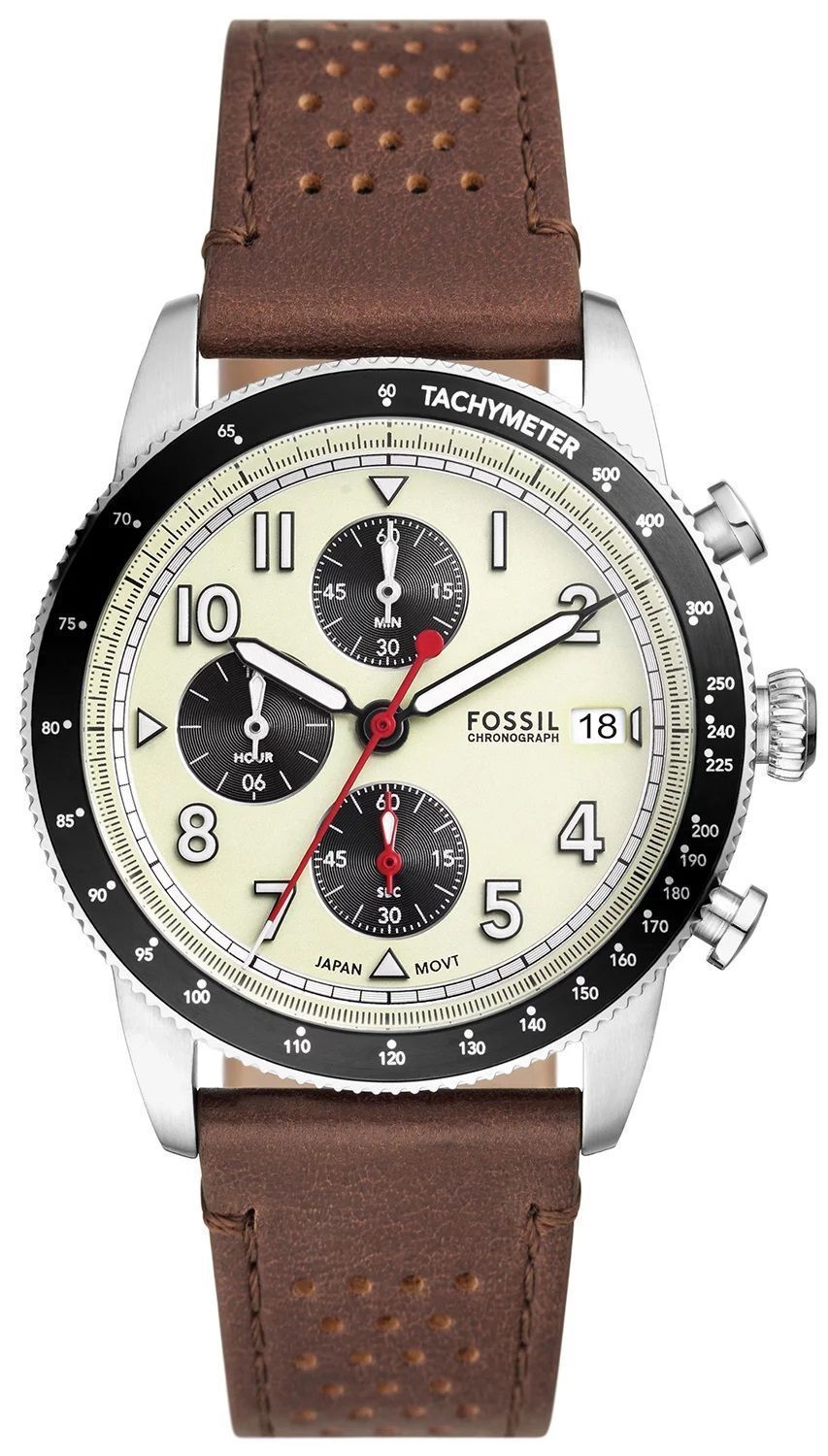 Zegarek męski Fossil SPORT TOURER Chronograph na brązowym pasku FS6042. Męski zegarek na pasku. Zegarek męski na brązowym pasku Fossil. Zegarek męski retro. Zegarek męski z tachymetrem na prezent,  (2).jpg