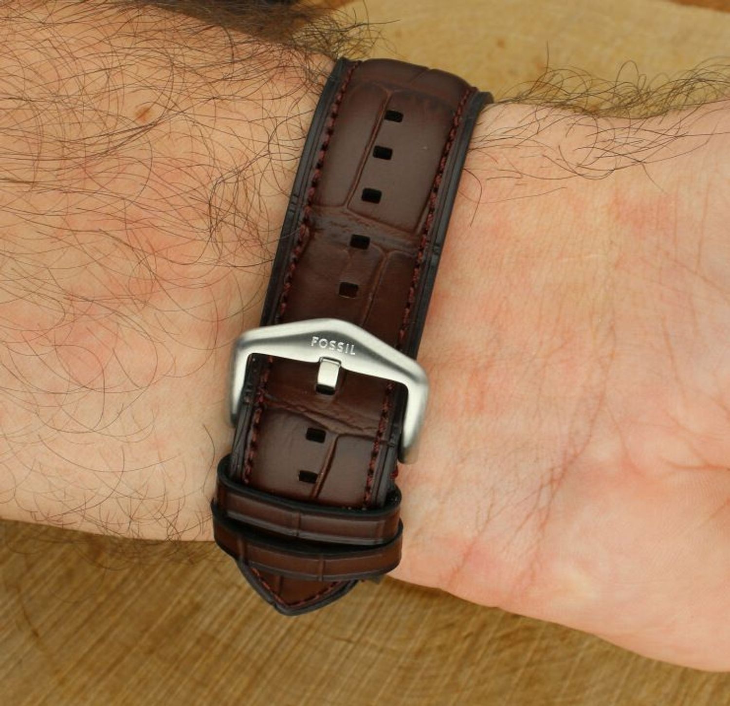 Fossil FS6110 Carraway Brown Croco Leather – klasyczny męski zegarek z niebieską tarczą.jpg