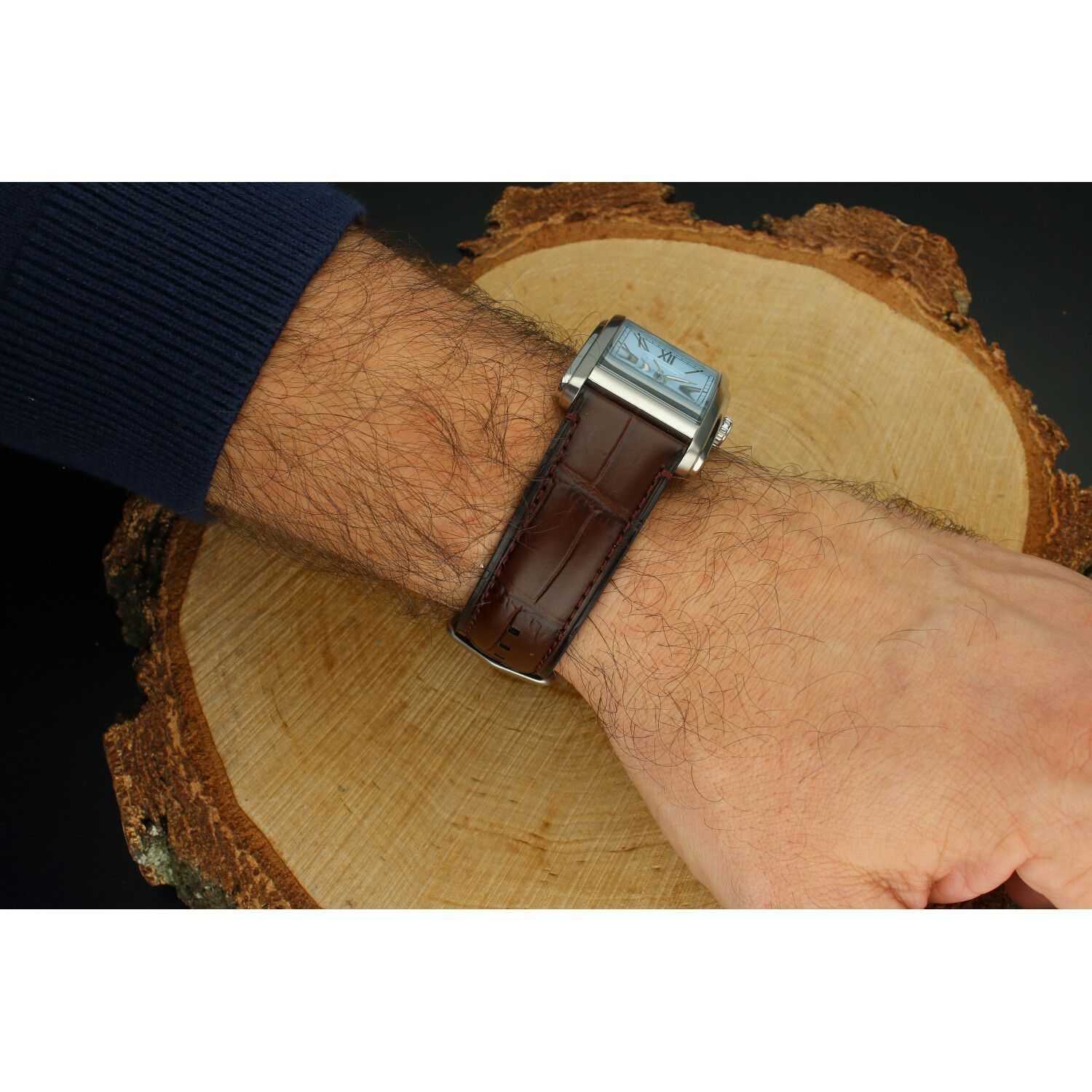 Fossil FS6110 Carraway Brown Croco Leather – klasyczny męski zegarek z niebieską tarczą.jpg