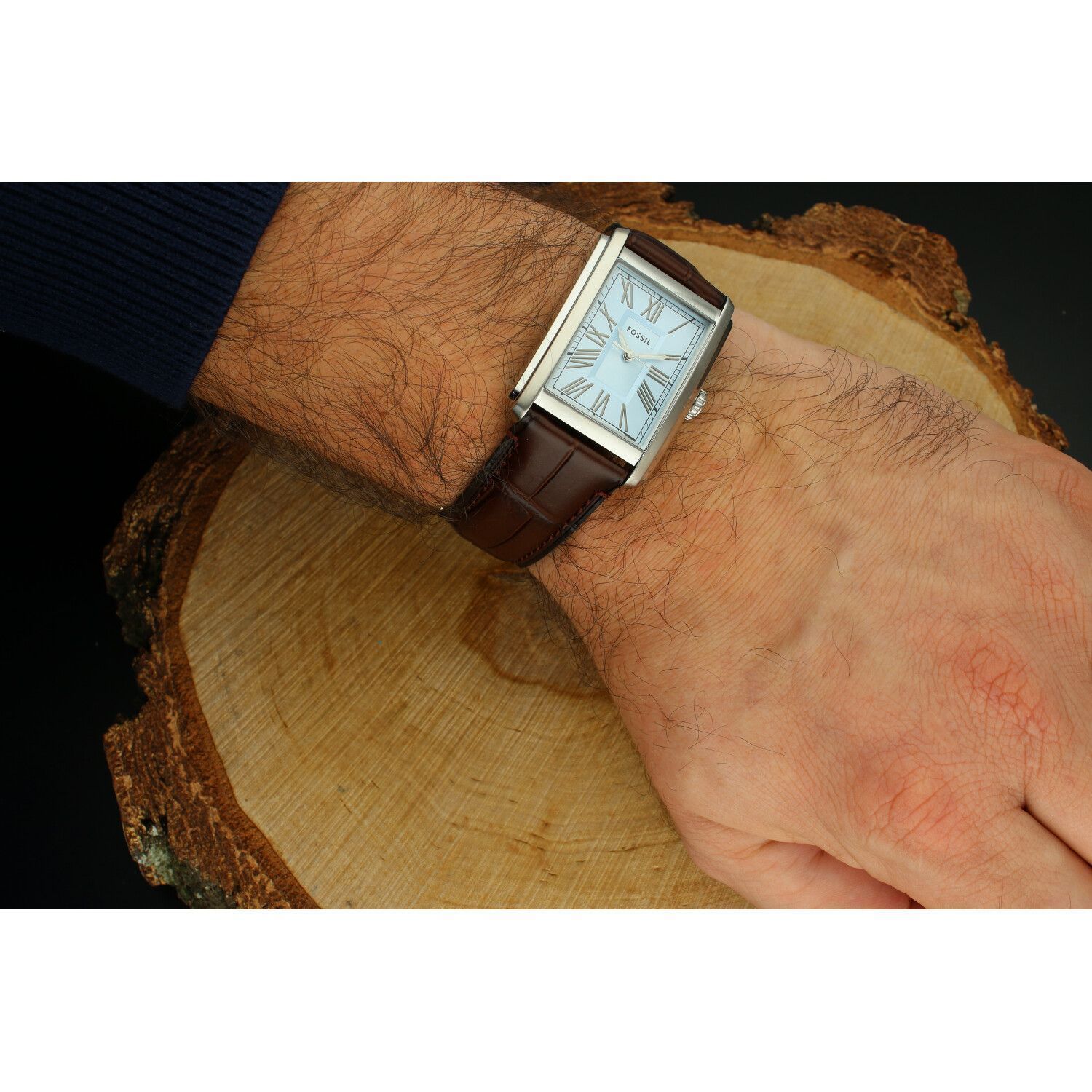 Fossil FS6110 Carraway Brown Croco Leather – klasyczny męski zegarek z niebieską tarczą.jpg