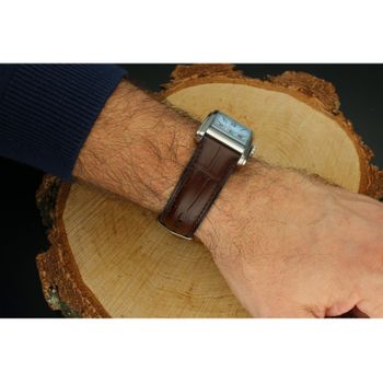 Fossil FS6110 – klasyczny męski zegarek na brązowym pasku, niebieska tarcza, kwarcowy mechanizm, 5 ATM, szkło mineralne. Oryginał, szybka wysyłka (1).jpg