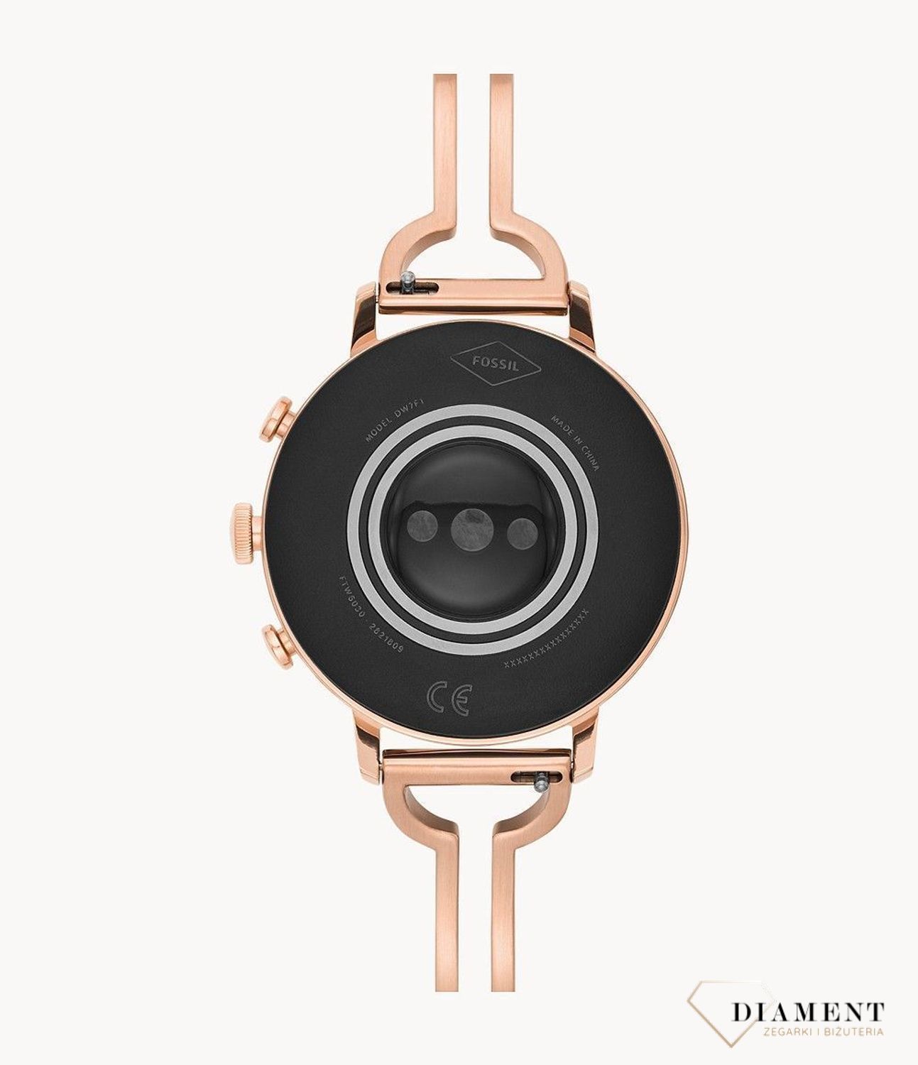 Nowoczesny zegarek Fossil Smartwatch to piękny dodatek w kolorze różowego złota. Bransoletka i koperta została ozdobiona cyrkonią.  (1).jpg