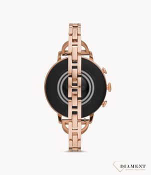 Nowoczesny zegarek Fossil Smartwatch to piękny dodatek w kolorze różowego złota. Bransoletka i koperta została ozdobiona cyrkonią.  (2).jpg