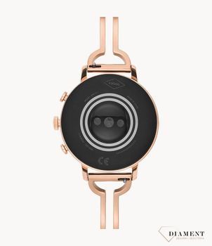 Nowoczesny zegarek Fossil Smartwatch to piękny dodatek w kolorze różowego złota. Bransoletka i koperta została ozdobiona cyrkonią. c.jpg