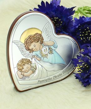 Obrazek Anioł Stróż Serce PVD Kolorowy – Pamiątka Chrztu 8,5x8,7 cm (1).jpg