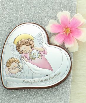Obrazek Anioł Stróż Serce Różowy PVD – Pamiątka Chrztu 8,5x8,7 cm (4).jpg