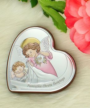 Obrazek Anioł Stróż Serce Różowy PVD – Pamiątka Chrztu 8,5x8,7 cm (5).jpg