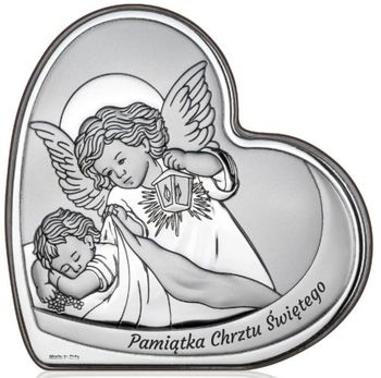 Obrazek Anioł Stróż z Sercem – Pamiątka Chrztu Świętego PVD.jpg