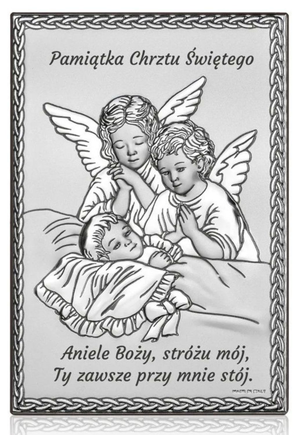 Obrazek Anioł Stróż z Dzieckiem – Pamiątka Chrztu Świętego PVD 10x14 cm.jpg