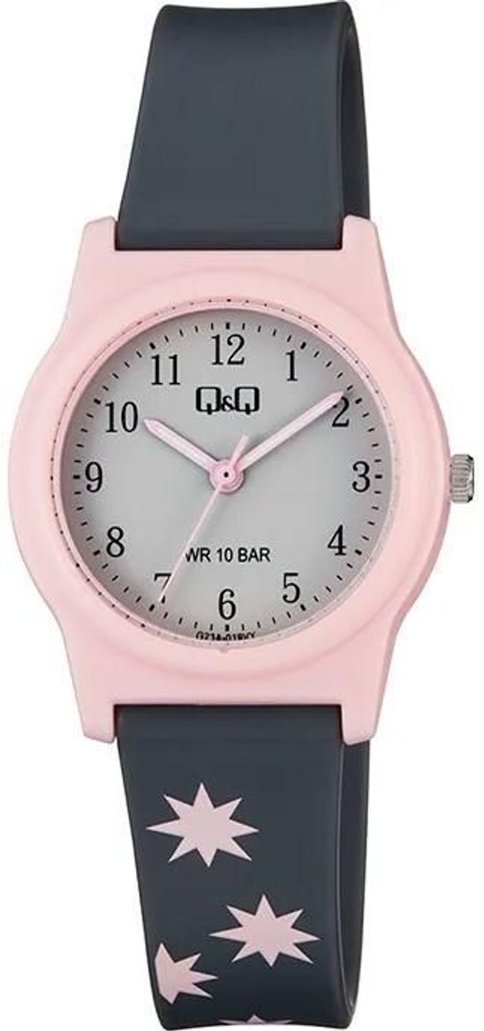 Zegarek dziewczęcy Q&Q G23A-019V – szara tarcza, różowa koperta, 10 BAR.jpg