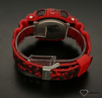 Zegarek męski CASIO G-Shock GA-100CM-44AER na czerwonym pasku moro. Zegarek męski Casio z czerwonym paskiem moro. Zegarek Casio G-Shock to świetny pomysł na prezent dla mężczyzny. Czerwony pasek moro prezent dla żołnierza (1.jpg