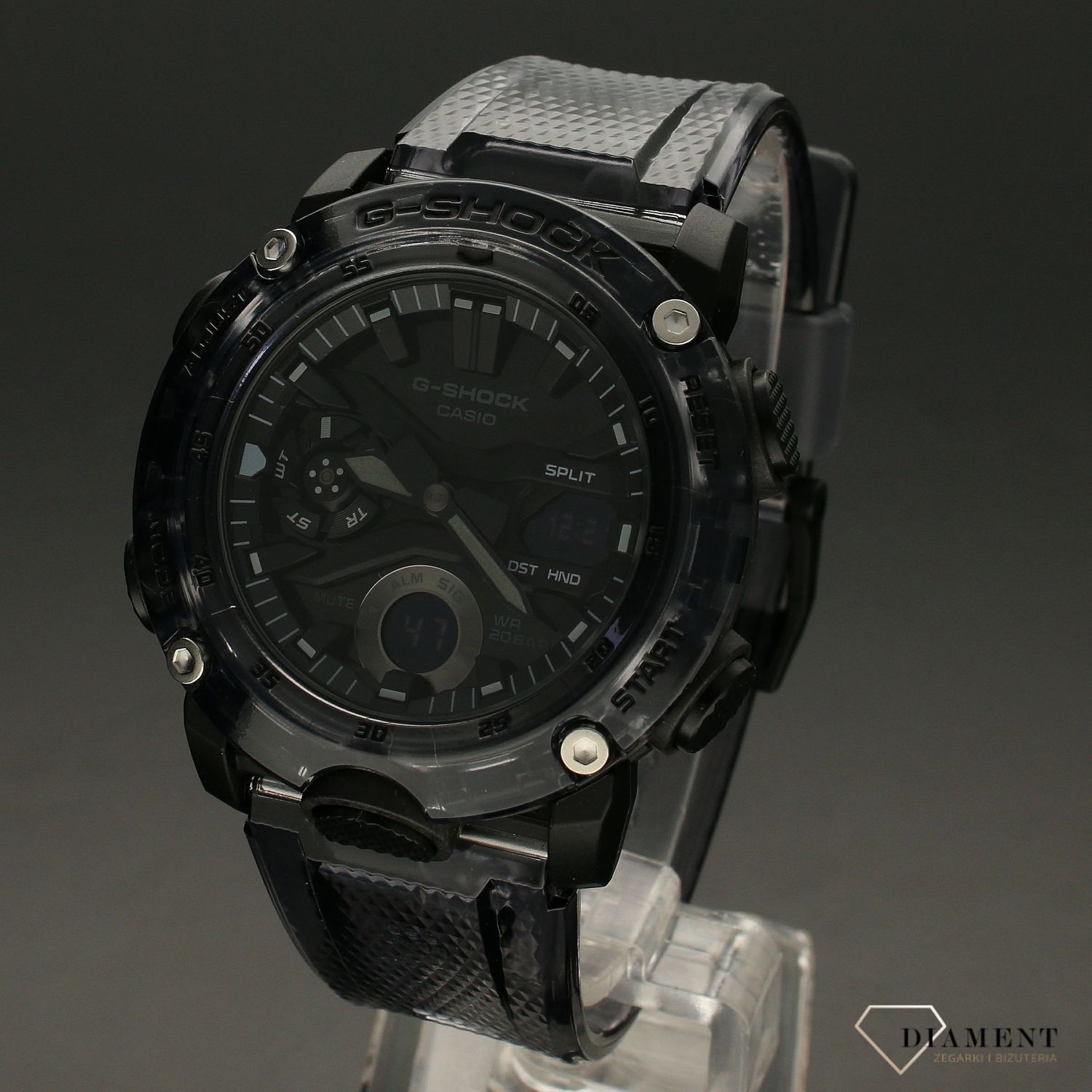Zegarek męski G-SHOCK Casio Carbon Core Guard Black Skeleton GA-2000SKE-8AER to wstrząsoodporny zegarek sportowy na czarnym pasku. Zegarek Casio Zibi zapraszamy do sklepu www.zegarki-diament.pl !!!.jpg