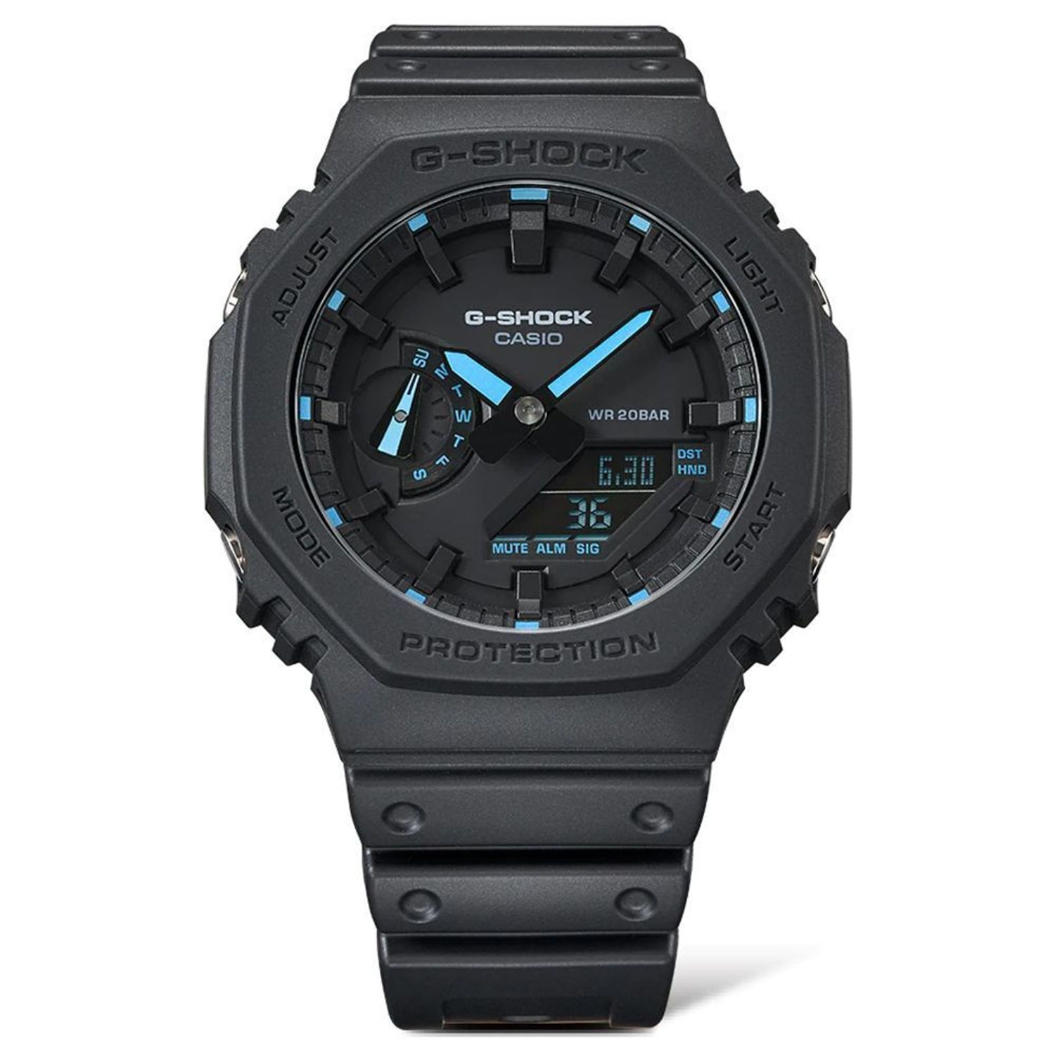 Zegarek G-Shock Casio Octagon Neon Accent Series CasiOak Carbon Core Guard GA-2100-1A2ER. Wytrzymały zegarek męski. Zegarek G-shock na prezent. Zegarek do nurkowania. 6.jpg