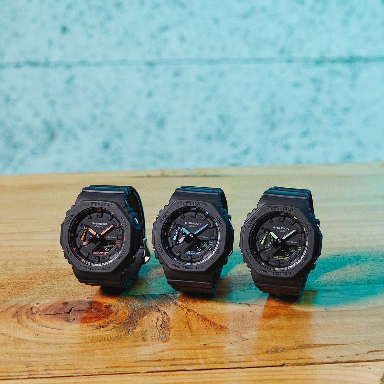 Zegarek G-Shock Casio Octagon Neon Accent Series CasiOak Carbon Core Guard GA-2100-1A2ER. Wytrzymały zegarek męski. Zegarek G-shock na prezent. Zegarek do nurkowania. 6.jpg