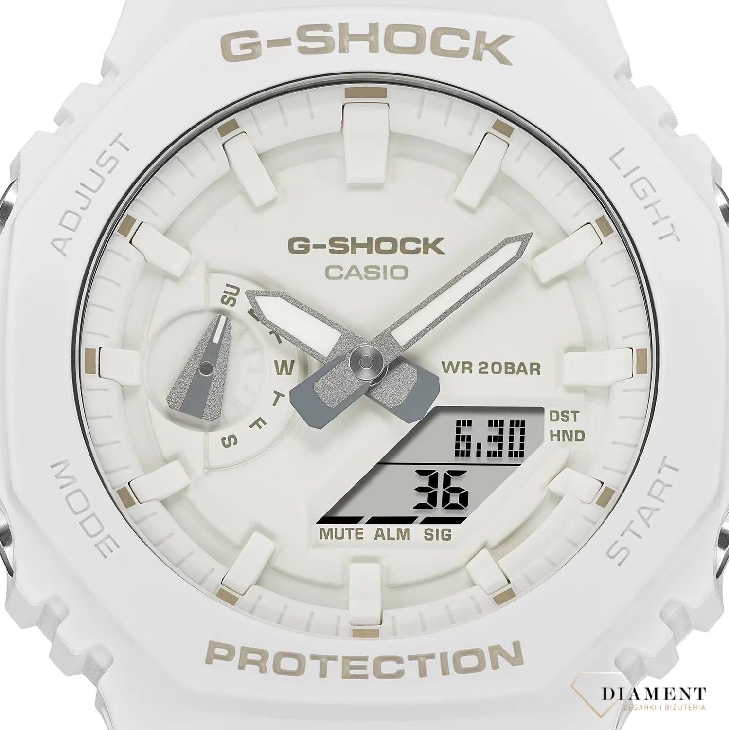 Zegarek męski G-Shock ONE ON TONE Carbon Core Guard GA-2100-7A7ER biały. Zegarek sportowy męski biały. Zegarek G-Shock męski karbonowy. Zegarek męski wodoszczelny, do nurkowania10.jpg