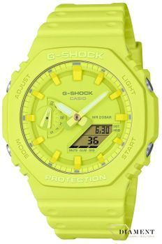 Zegarek męski G-Shock ONE ON TONE Carbon Core Guard GA-2100-9A9ER żółty. Zegarek sportowy męski żółty. Zegarek G-Shock męski karbonowy. Zegarek męski wodoszczelny, do nurkowania..jpg