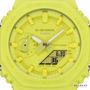 Zegarek męski G-Shock ONE ON TONE Carbon Core Guard GA-2100-9A9ER żółty. Zegarek sportowy męski żółty. Zegarek G-Shock męski karbonowy. Zegarek męski wodoszczelny, do nurkowania.5.jpg
