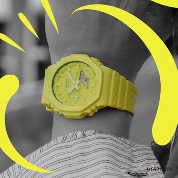 Zegarek męski G-Shock ONE ON TONE Carbon Core Guard GA-2100-9A9ER żółty. Zegarek sportowy męski żółty. Zegarek G-Shock męski karbonowy. Zegarek męski wodoszczelny, do nurkowania.8.jpg