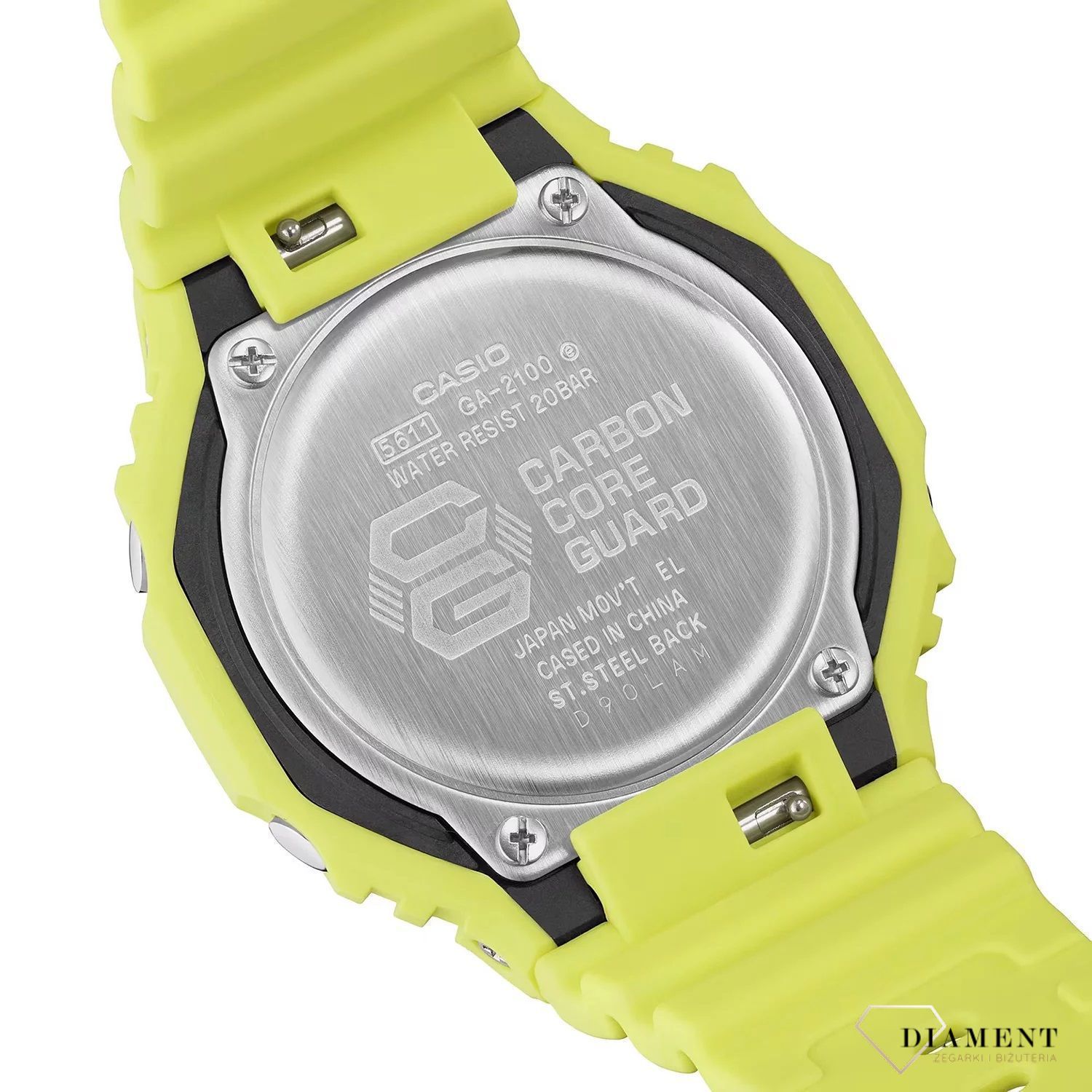 Zegarek męski G-Shock ONE ON TONE Carbon Core Guard GA-2100-9A9ER żółty. Zegarek sportowy męski żółty. Zegarek G-Shock męski karbonowy. Zegarek męski wodoszczelny, do nurkowania..jpg