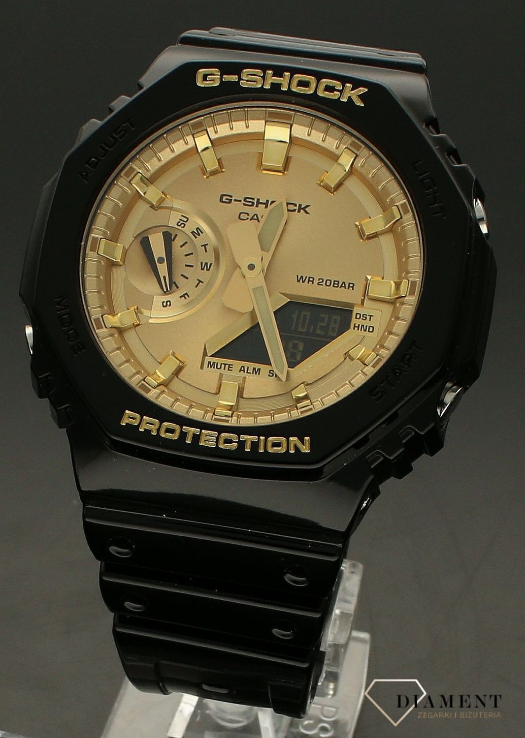 Zegarek męski G-SHOCK Casio G-SHOCK Octagon GA-2100GB-1AER.  Męski zegarek G-shock. Męski zegarek sportowy. Męski zegarek dla nurków. Zegarek ze złotą tarczą. Zegarek męski sportowy. Zegarek męski G-shock idealny na.jpg