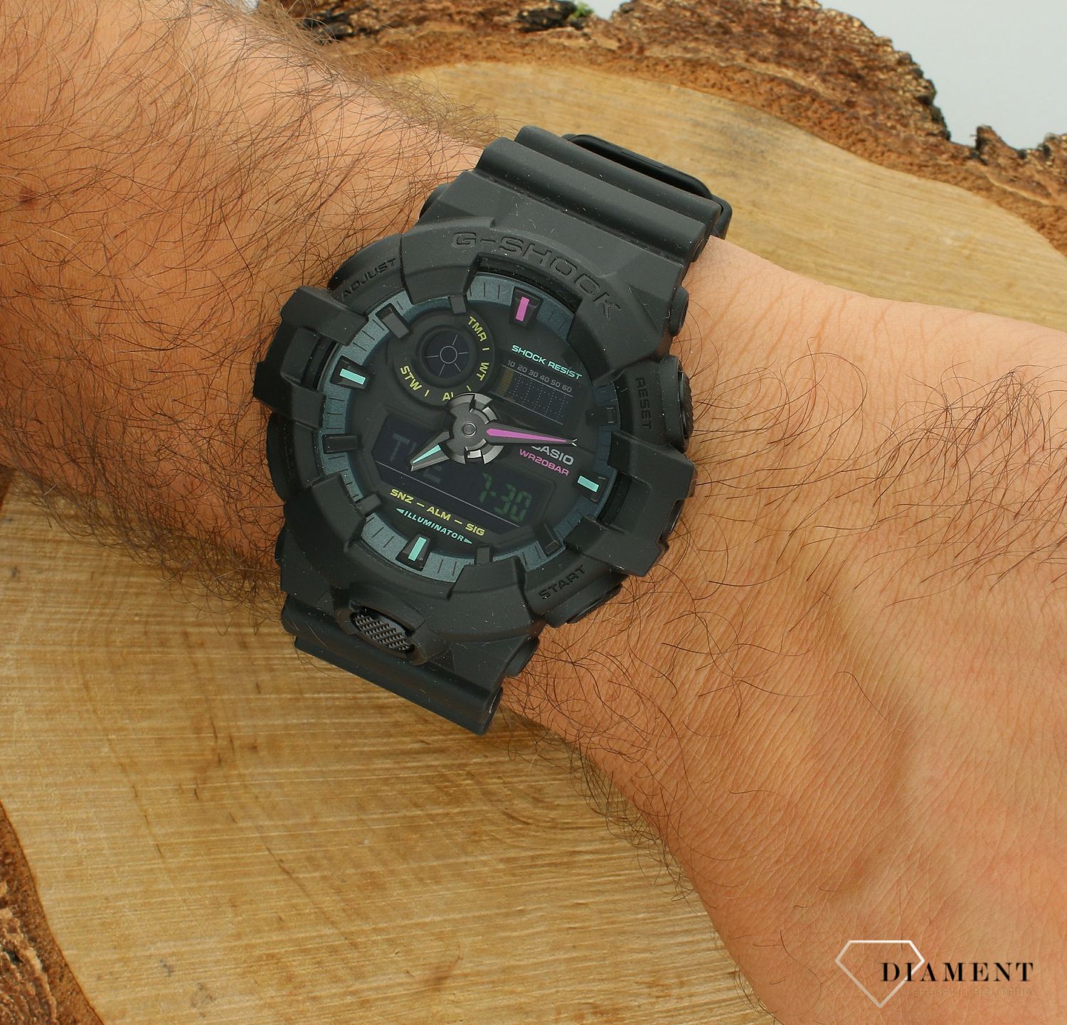 Zegarek męski G-SHOCK Casio G-SHOCK MULTI-FLUORESCENT ACCENTS GA-700MF-1AER. Męski zegarek sportowy. Zegarek męski G-shock. Męski sportowy zegarek na gumowym pasku. Zegarek wstrząsoodporny. Zegarek Casio G-shock na (3).jpg