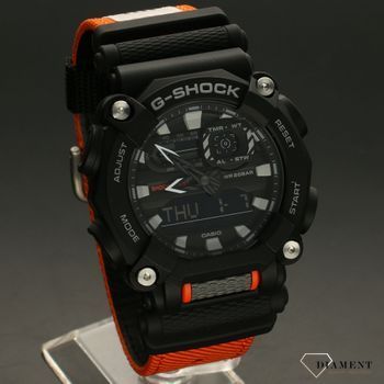 Zegarek męski Casio G-shock GA-900C-1A4ER na pomarańczowym pasku (1).jpg