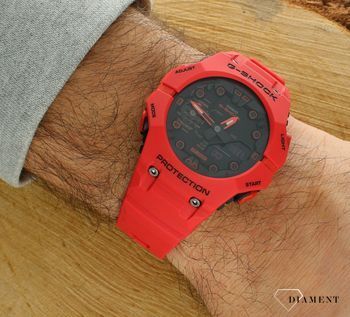 Zegarek G-Shock GA-B001-4AER Bluetooth Carbon Core Guard czerwony. Męski zegarek sportowy. Zegarek męski karbonowy Casio. Zegarek męski sportowy z bluetooth. Męski zegarek G-shock na prezent..jpg