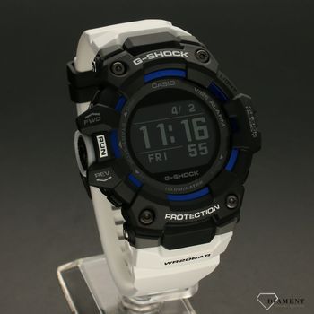 Zegarek męski Casio G-SHOCK G-Squad Bluetooth GBD-100-1A7ER. Zegarek męski Casio z wyświetlaczem. Zegarek męski z czarną koperta, który świetnie współgra i tworzy całość z białym paskiem. Zegarek Casio to świetny i nowoczesny  (3).jpg