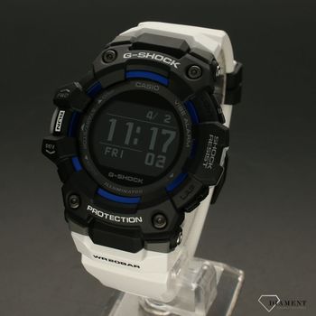 Zegarek męski Casio G-SHOCK G-Squad Bluetooth GBD-100-1A7ER. Zegarek męski Casio z wyświetlaczem. Zegarek męski z czarną koperta, który świetnie współgra i tworzy całość z białym paskiem. Zegarek Casio to świetny i nowoczesny  (4).jpg