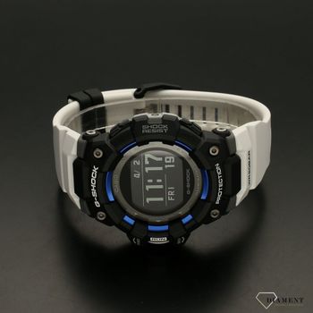 Zegarek męski Casio G-SHOCK G-Squad Bluetooth GBD-100-1A7ER. Zegarek męski Casio z wyświetlaczem. Zegarek męski z czarną koperta, który świetnie współgra i tworzy całość z białym paskiem. Zegarek Casio to świetny i nowoczesny  (5).jpg