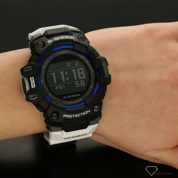 Zegarek męski Casio G-SHOCK G-Squad Bluetooth GBD-100-1A7ER. Zegarek męski Casio z wyświetlaczem. Zegarek męski z czarną koperta, który świetnie współgra i tworzy całość z białym paskiem. Zegarek Casio to świetny i nowoczesny .jpg