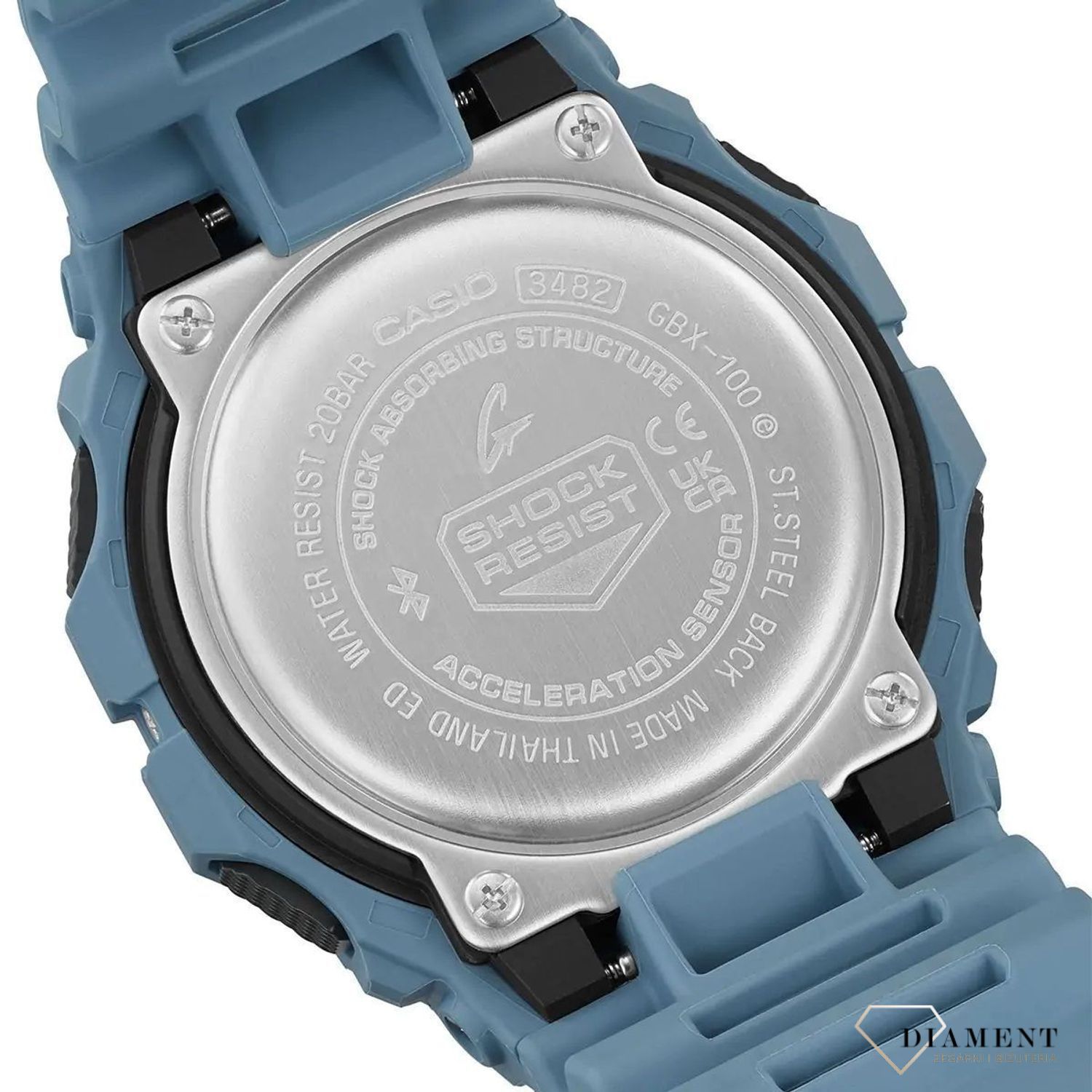 Zegarek męski G-Shock Casio G-Lide GBX-100-2AER niebieski. Zegarek męsk Casio Bluetooth. Męski zegarek G-Shock na prezent. Zegarek o wodoszczelności  200m..jpg