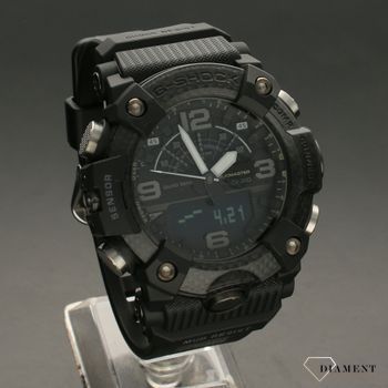 Oryginalny zegarek męski marki Casio w kolorze czarnym z wbudowanymi funkcjami na wytrzymałym czarnym pasku. Jest to idealny pomysł na prezent (2).jpg