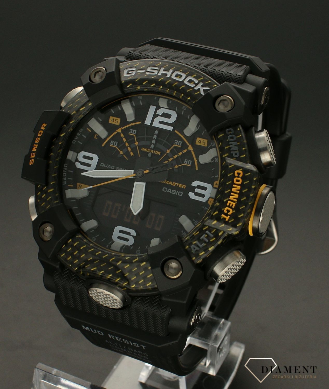Zegarek CASIO G-Shock GG-B100Y-1AER Mudmaster Carbon Core. Zegarek sportowy, wstrząsoodporny z kompasem na czarnym pasku z wysokościomierzem i termometrem. Idealny prezent dla mężczyzny. Zegarek G-shock do nurkowania..jpg