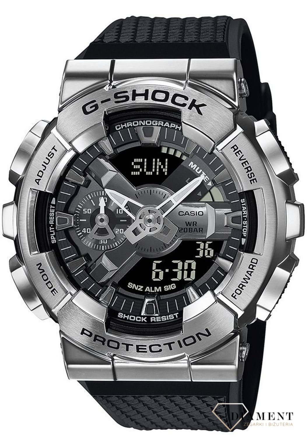 Zegarek męski Casio G-shock GM-110-1AER srebrny.jpg