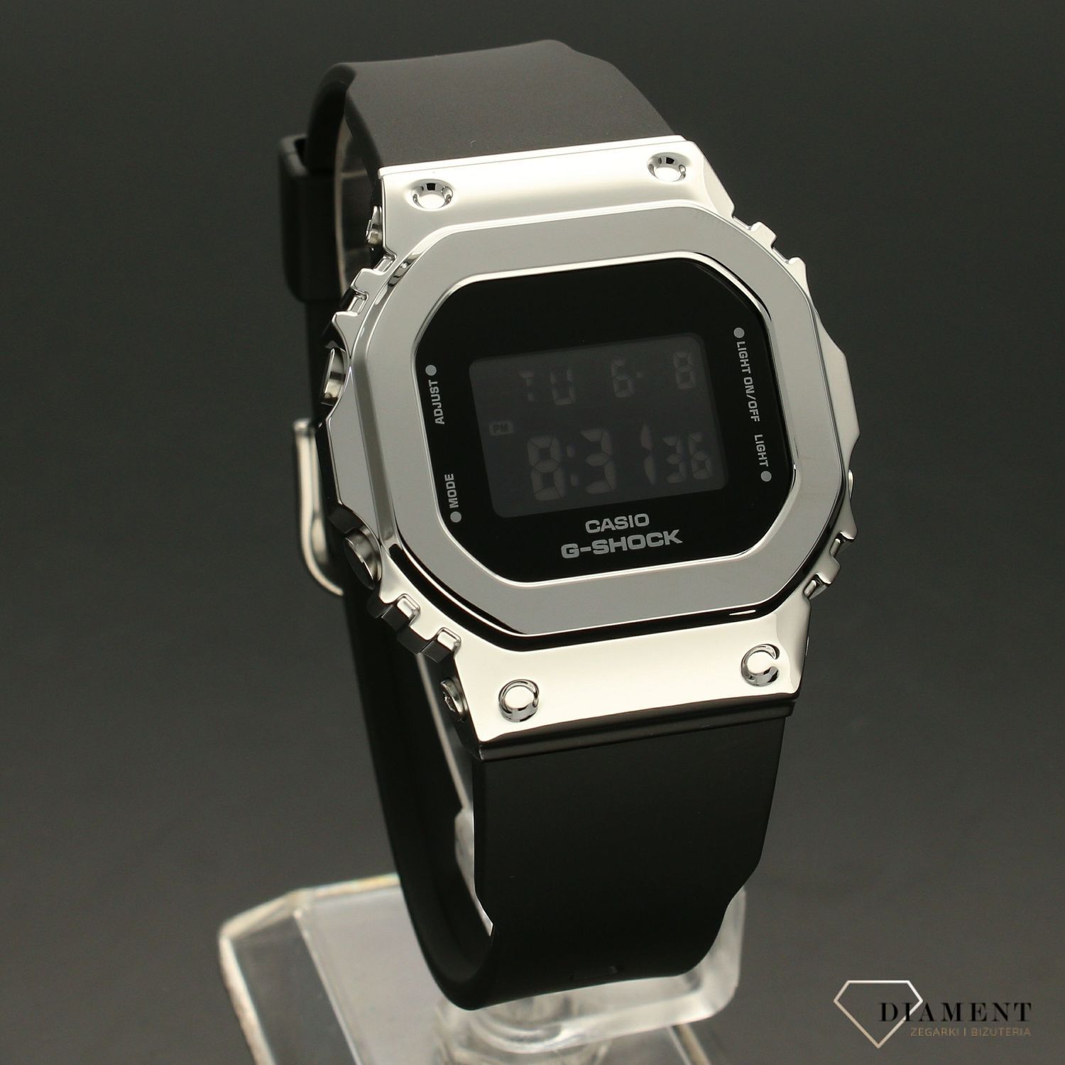 Zegarek damski sportowy Casio Baby-G GM-S5600-1ER na czarnym pasku sportowym..jpg