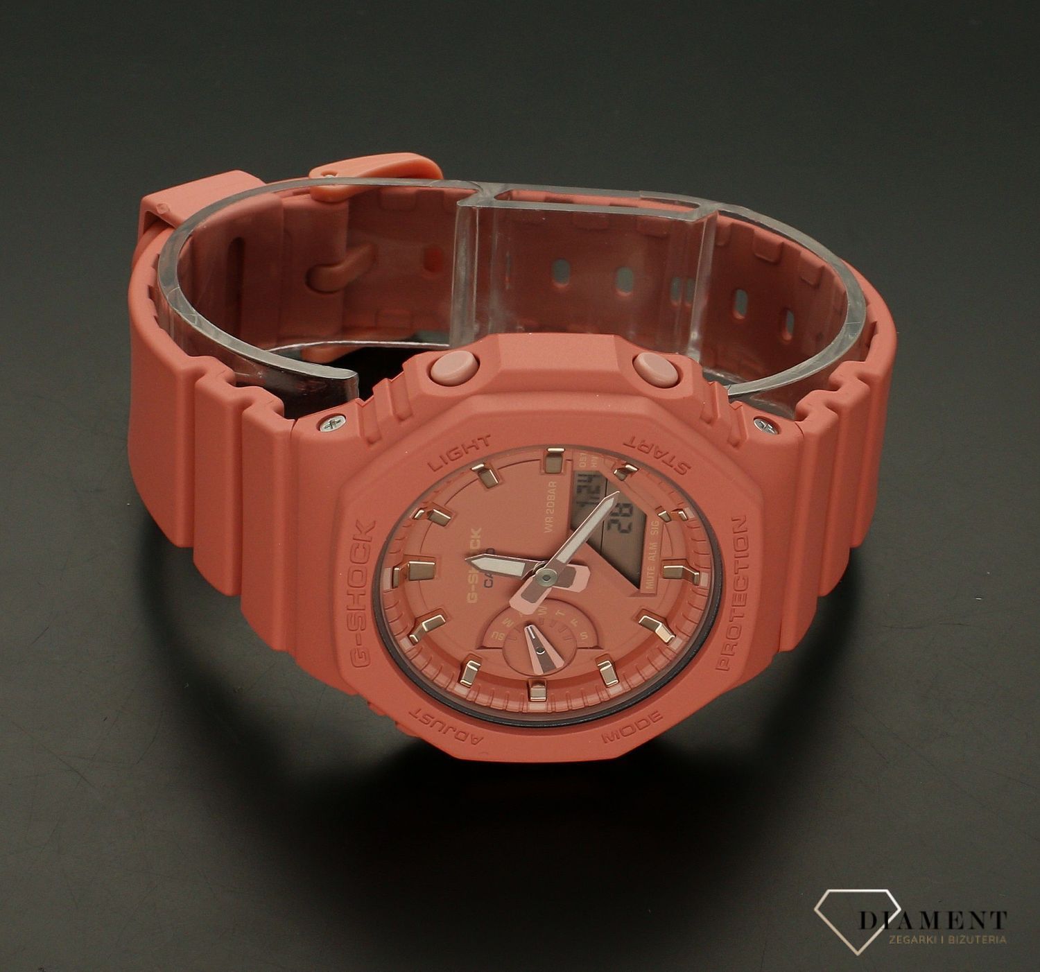 Zegarek damski Casio G-Shock GMA-S2100-4A2ER różow. Zegarek damski Casio. Zegarek damski G-shock. Zegarek idealny na prezent dla kobiety. Zegarek wodoszczelny i wstrząsoodporny. Zegarek sportowy dla kobiety. Zegarek na lato.webp