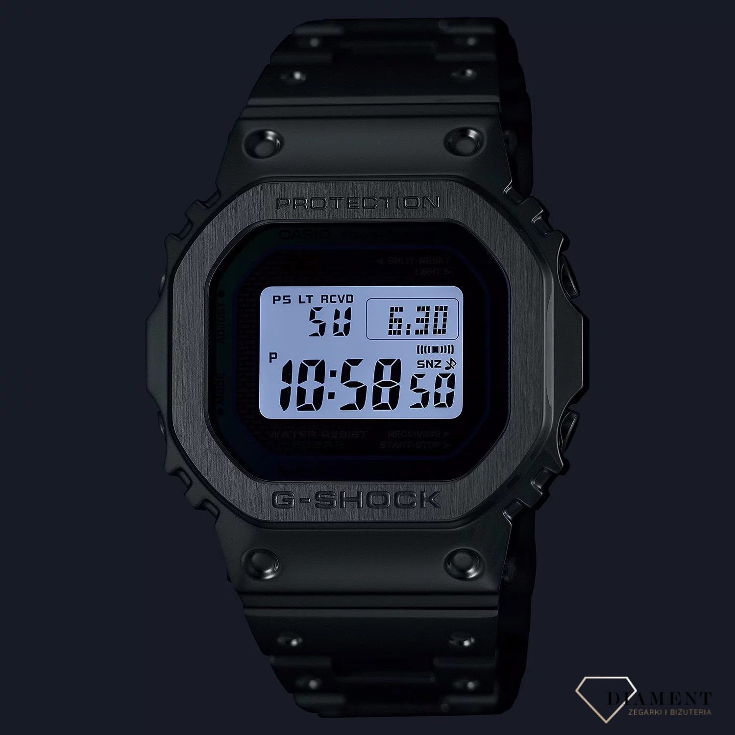 Zegarek męski G-SHOCK Casio SOLAR G-SHOCK FULL METAL GMW-B5000PC-1ER. Męski zegarek sportowy solarny. Zegarek męski G-shock z bluetooth. Zegarek męski G-shock solarny. Zegarek Radio Controlled Casio G-shock na prezent (2).jpg