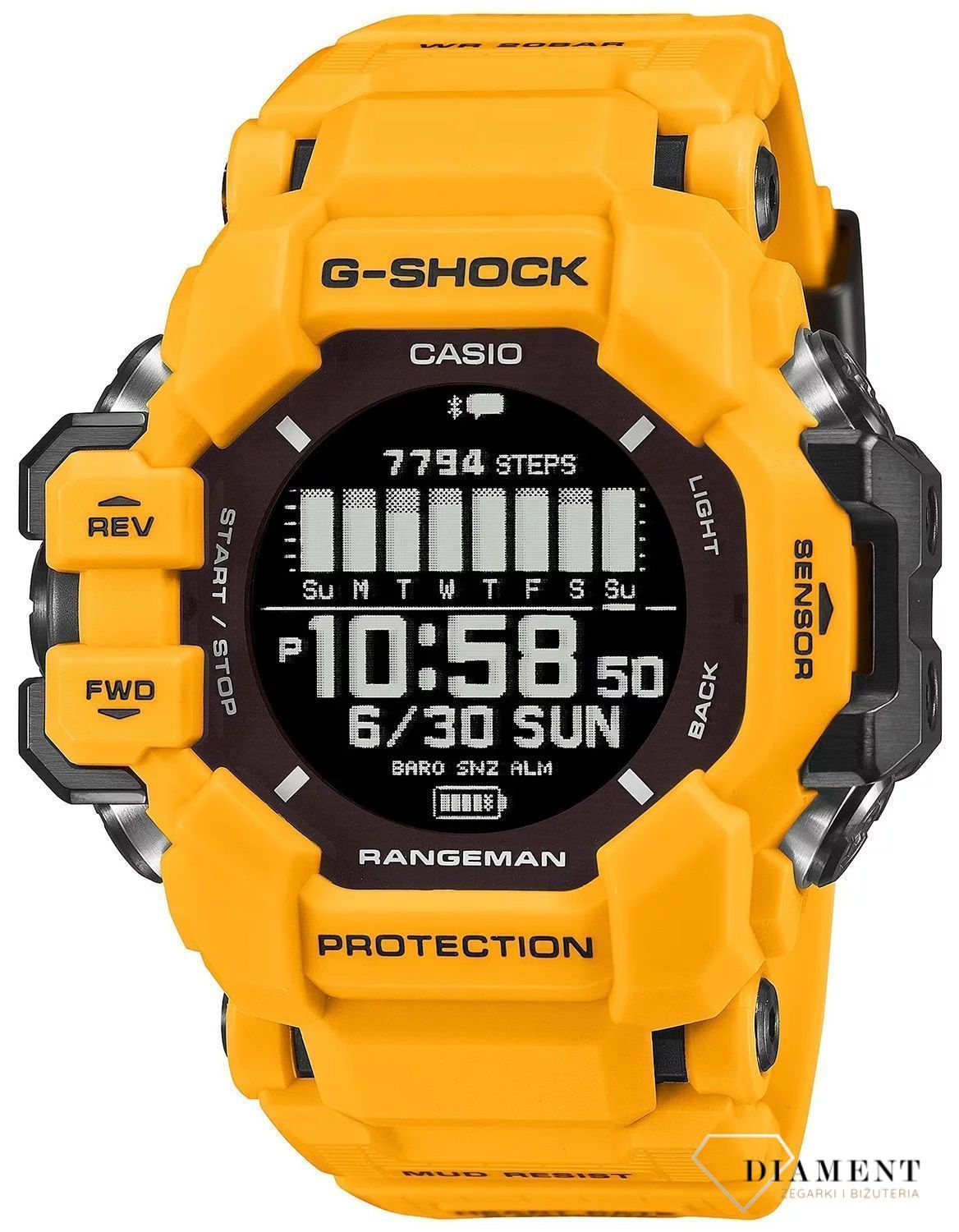 Zegarek męski G-SHOCK Casio MASTER OF G - LAND RANGEMAN SOLAR GPS 6 SENSORS GPR-H1000-9ER. Zegarek sportowy G-Shock. Zegarek sportowy wstrząsoodporny Casio Gshock. Zegarek męski solarny..jpg