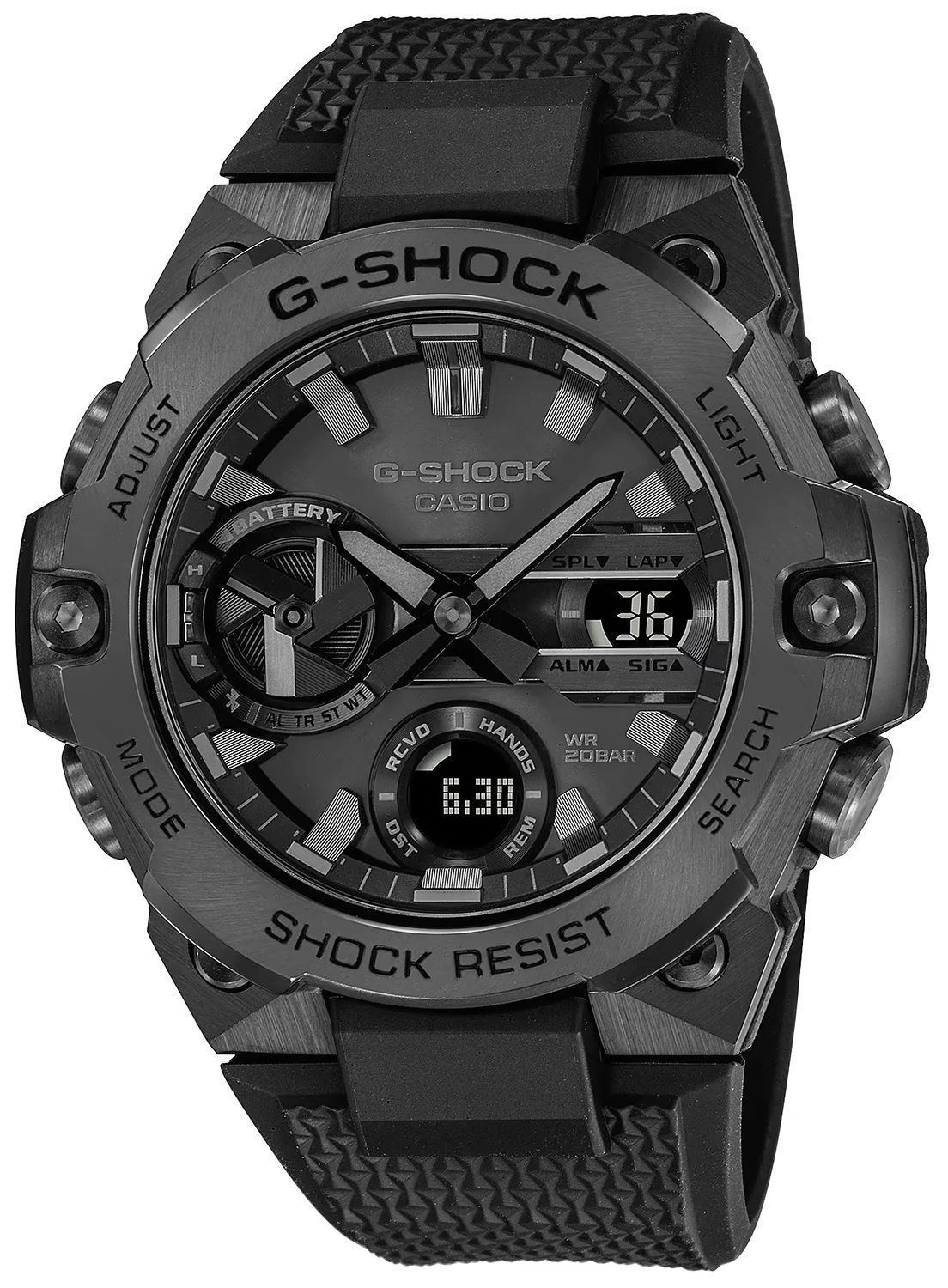 Zegarek G-SHOCK Casio G-STEEL TOUGH SOLAR GST-B400BB-1AER. Zegarek męski solarny. Męski zegarek z bluetooth. Męski zegarek Casio G-shock. Zegarek wodoodporny G-shock. Męski Casio G-shock na prezent (1).jpg