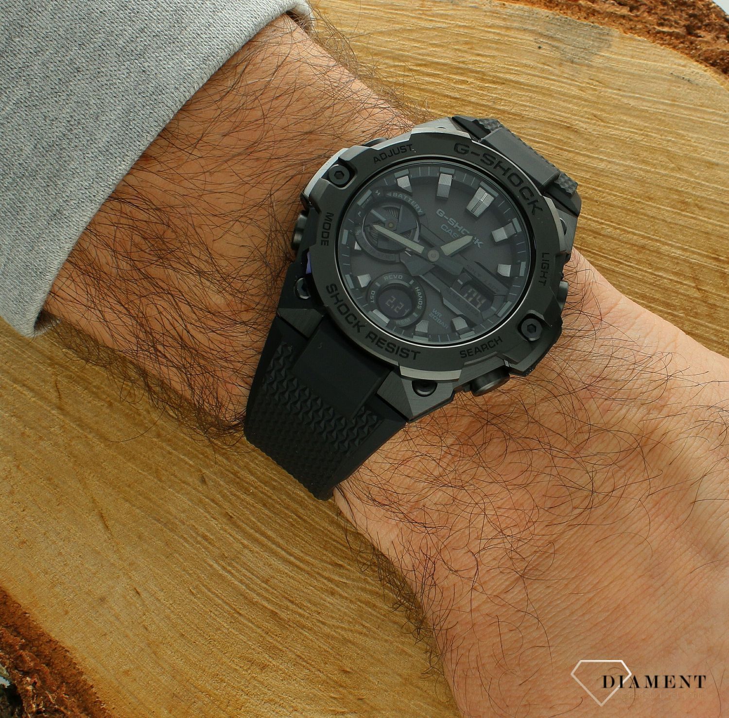 Zegarek G-SHOCK Casio G-STEEL TOUGH SOLAR GST-B400BB-1AER. Zegarek męski solarny. Męski zegarek z bluetooth. Męski zegarek Casio G-shock. Zegarek wodoodporny G-shock. Męski Casio G-shock na prezent (1).jpg