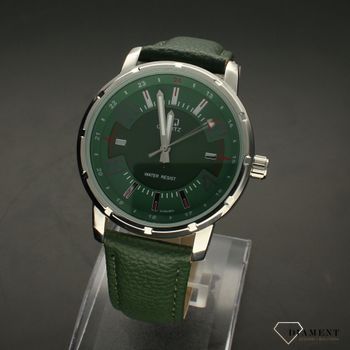 Zegarek QQ męski na zielonym pasku GU68-803.  Zegarki męskie na pasku✓ Wymarzony prezent ✓Prezent dla taty z grawerem✓ Prezent z grawerem✓ Autoryzowany sklep. ✓Grawer 0zł ✓Gratis Kurier 24h ✓Zwrot 30 dni 3.jpg