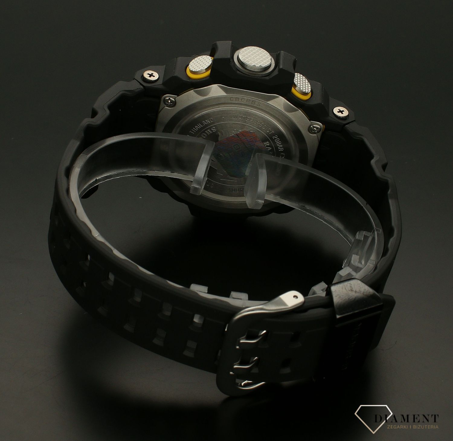 Zegarek męski CASIO G-Shock GW-9400Y-1ER Rangeman. Ten G-SHOCK GW-9400Y-1ER przypadnie do gustu osobom, które chcą mieć pewność, że sprzęt wytrzyma naprawdę wiele. Wzmocnienia chroniące przed uszkodzeniami przy wstrząsach i uderzeniach oraz jaz.jpg