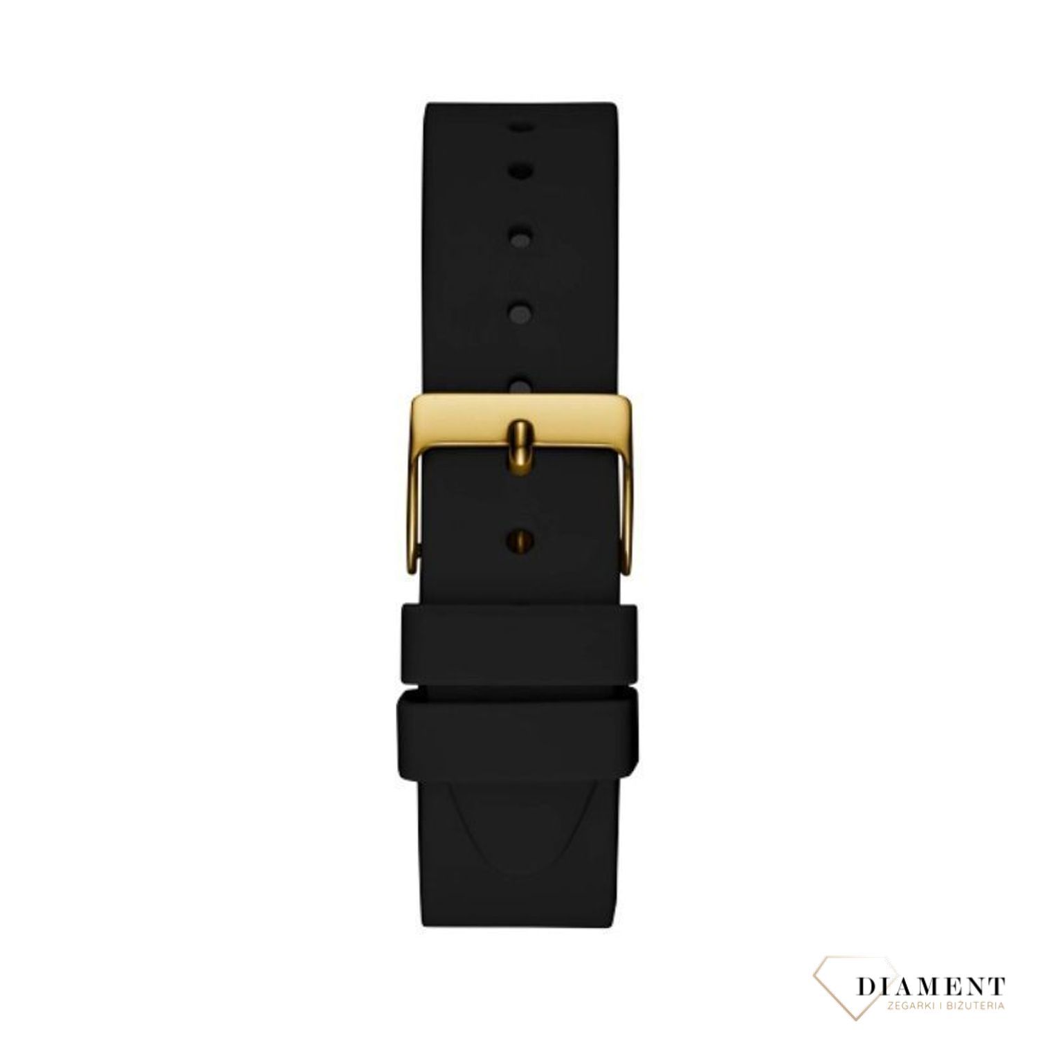 Zegarek damski złoty na czarnym pasku Nova GW0004L1 Guess z prawdziwym diamentem na godzinie 12. Złoty zegarek wykonany ze stali pozłacanej. ⌚ Zegarki Guess ✓ Zapraszamy do sklepu www.zegarki-diament.pl.jpg